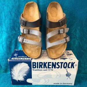 Womans Birkenstock Orlando Sandal SZ 41 (US 10) Triple strap Leather Footbed